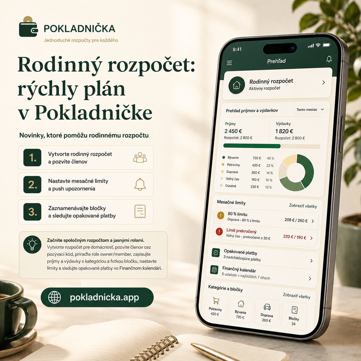 Obrázok k newsletteru: Spravujte rodinné peniaze s jasným plánom